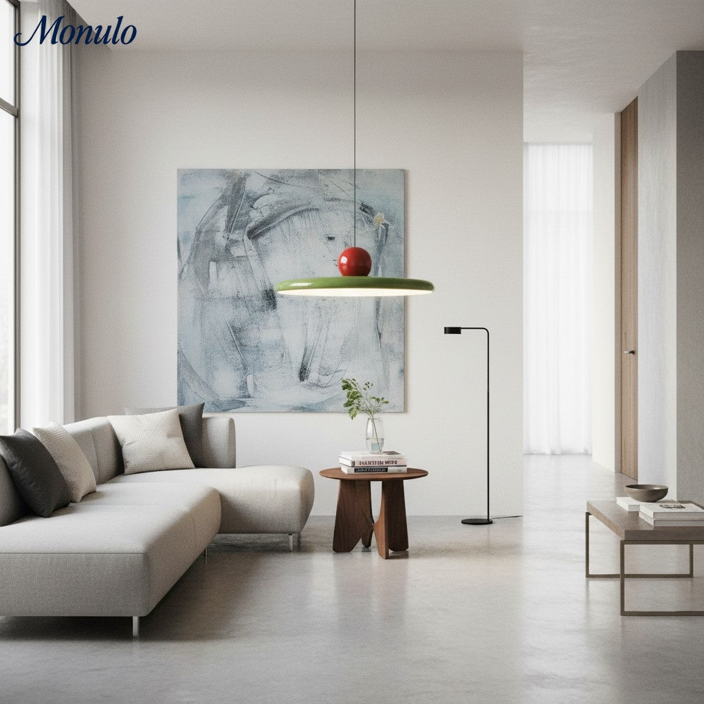 Lampada a sospensione Verdoma con disco e sfera - Lampada a sospensione in stile nordico per isole cucina e sale da pranzo | Souliia