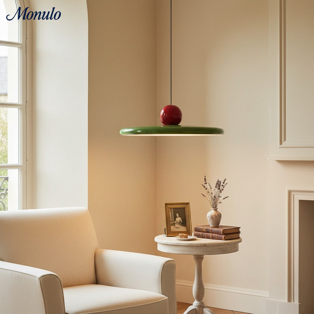 Lampada a sospensione Verdoma con disco e sfera - Lampada a sospensione in stile nordico per isole cucina e sale da pranzo | Souliia