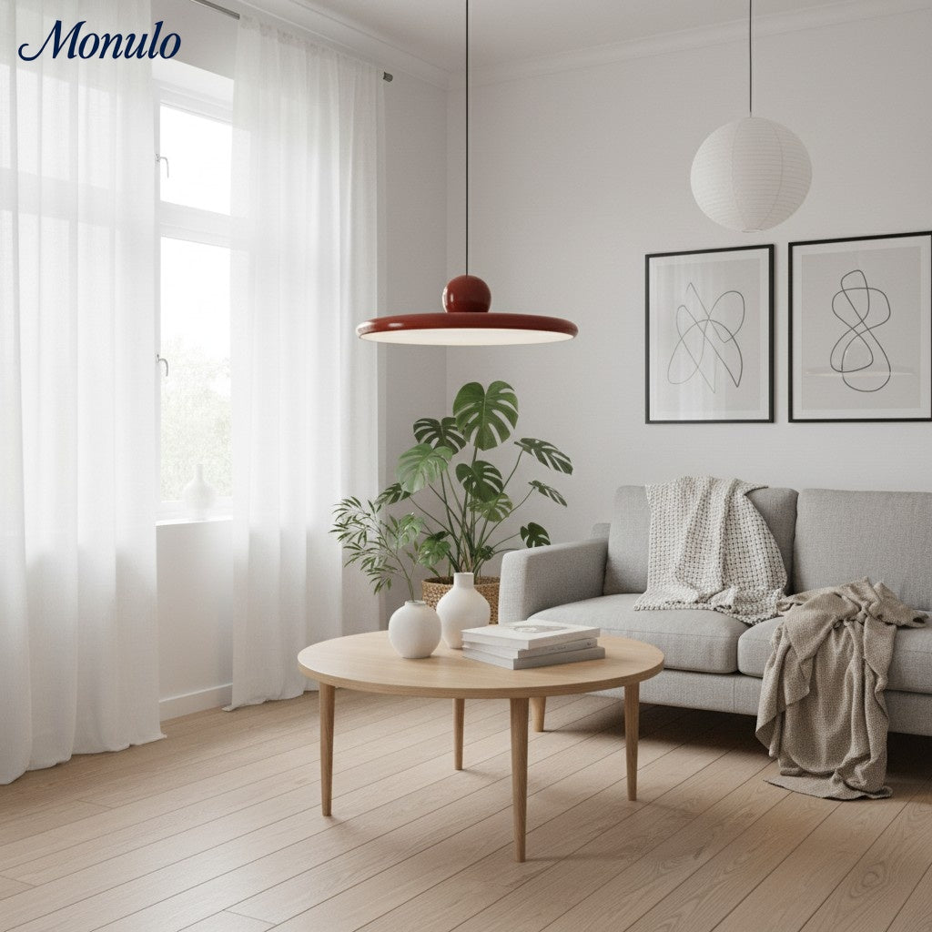 Lampada a sospensione Verdoma con disco e sfera - Lampada a sospensione in stile nordico per isole cucina e sale da pranzo | Souliia