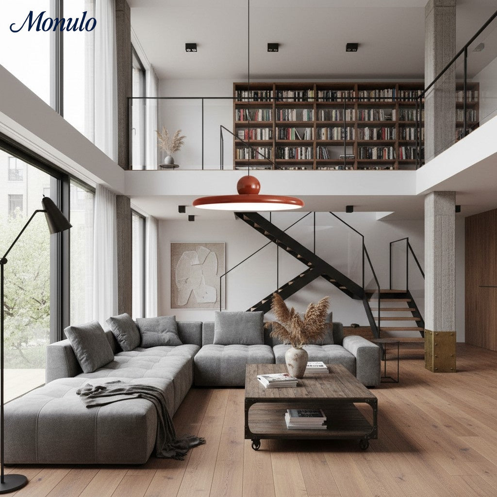 Lampada a sospensione Verdoma con disco e sfera - Lampada a sospensione in stile nordico per isole cucina e sale da pranzo | Souliia