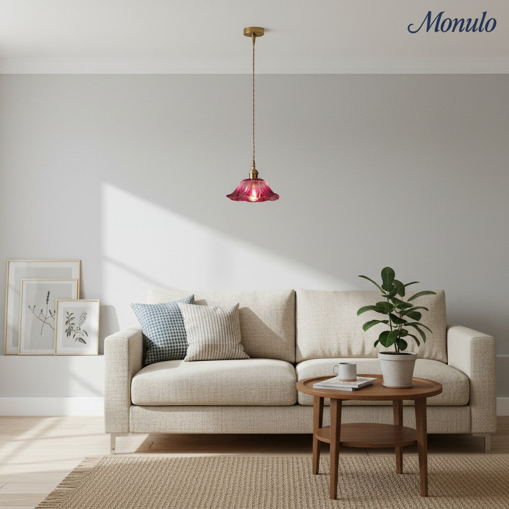 Verdoma Floral Glass Pendant - Vintage Style Hanging Light for Dining Rooms | Souliia