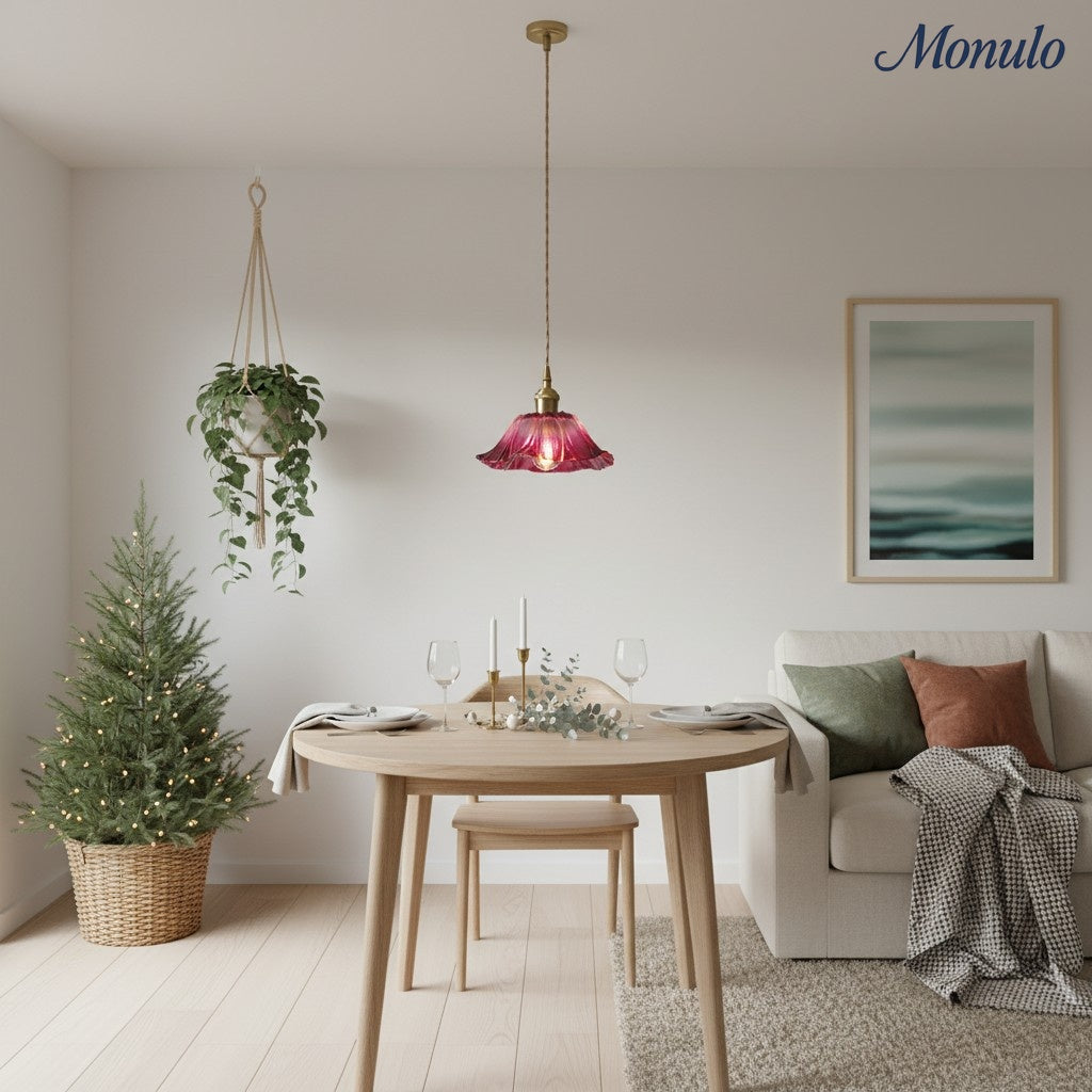 Verdoma Floral Glass Pendant - Vintage Style Hanging Light for Dining Rooms | Souliia