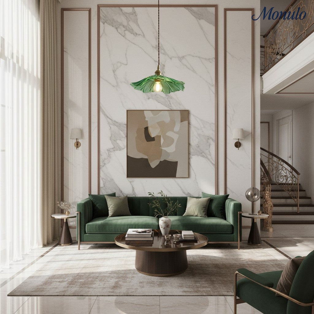 Verdoma Floral Glass Pendant - Vintage Style Hanging Light for Dining Rooms | Souliia