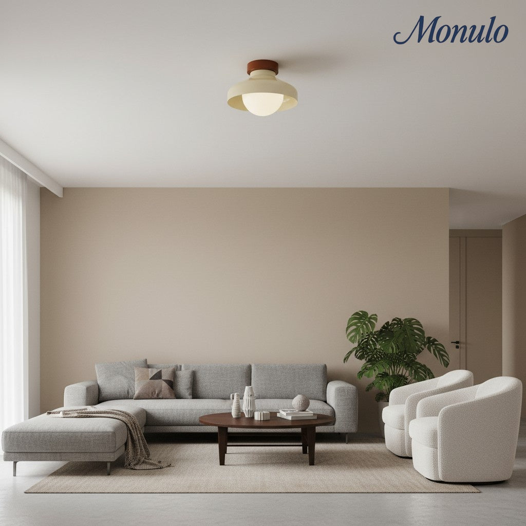 Oribela Minimalist Modern Ceiling Light - Sculptural Glass Dome Lamp for Living Room and Kitchen | Souliia