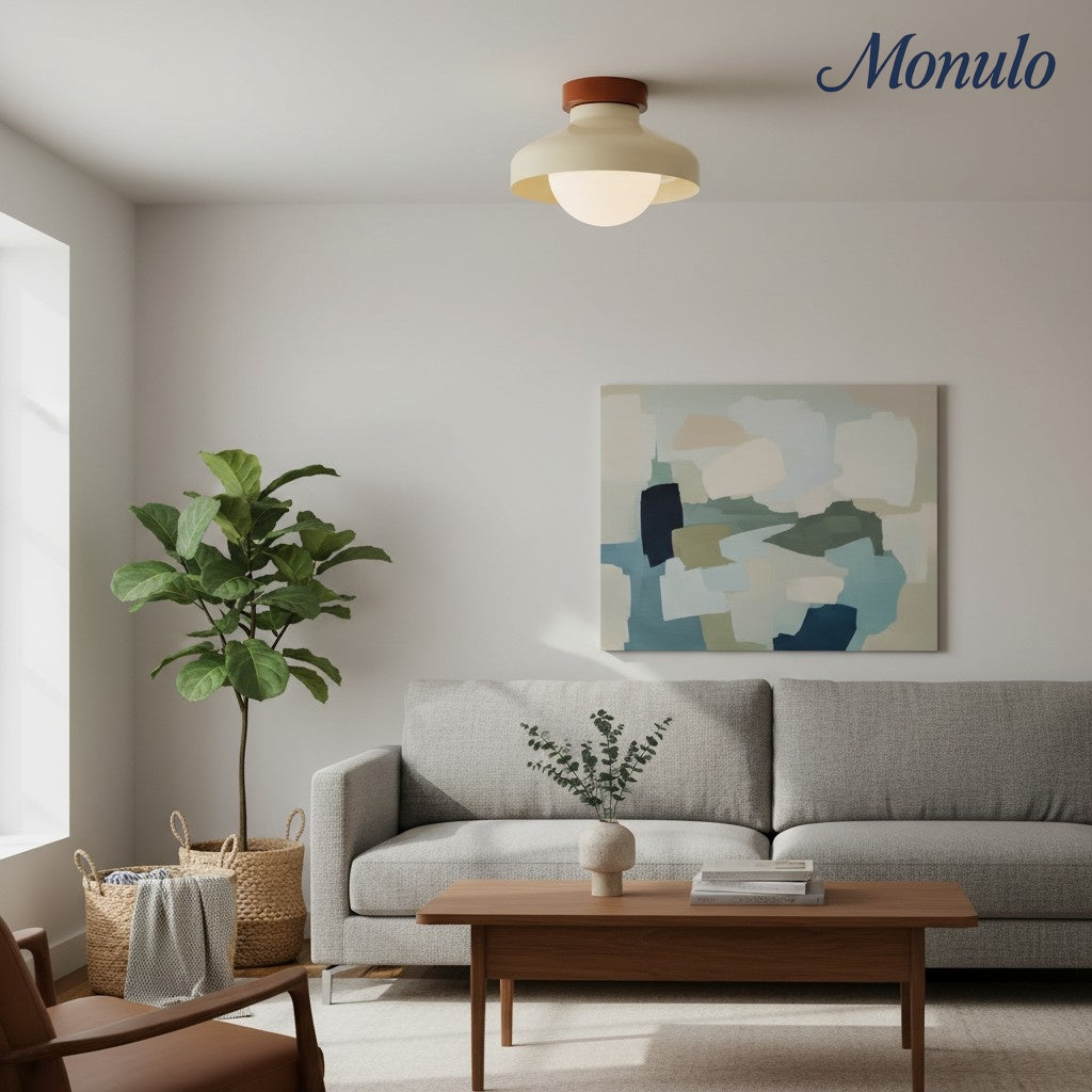 Oribela Minimalist Modern Ceiling Light - Sculptural Glass Dome Lamp for Living Room and Kitchen | Souliia