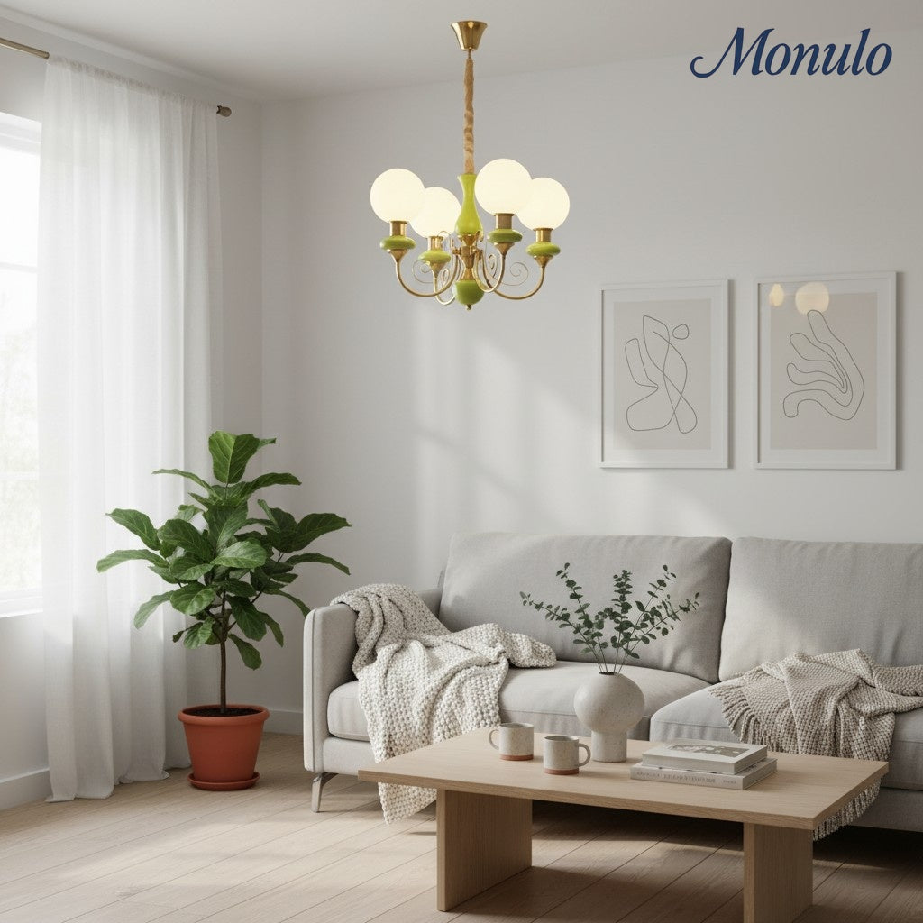 Radiara Modern Luxury Stone Sphere Chandelier Sculptural Layered Design for Living Room and Foyer | Souliia