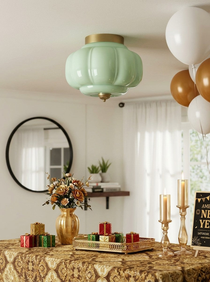 Retro Milk Semi Flush Mount Eloise Ceiling Light | Souliia