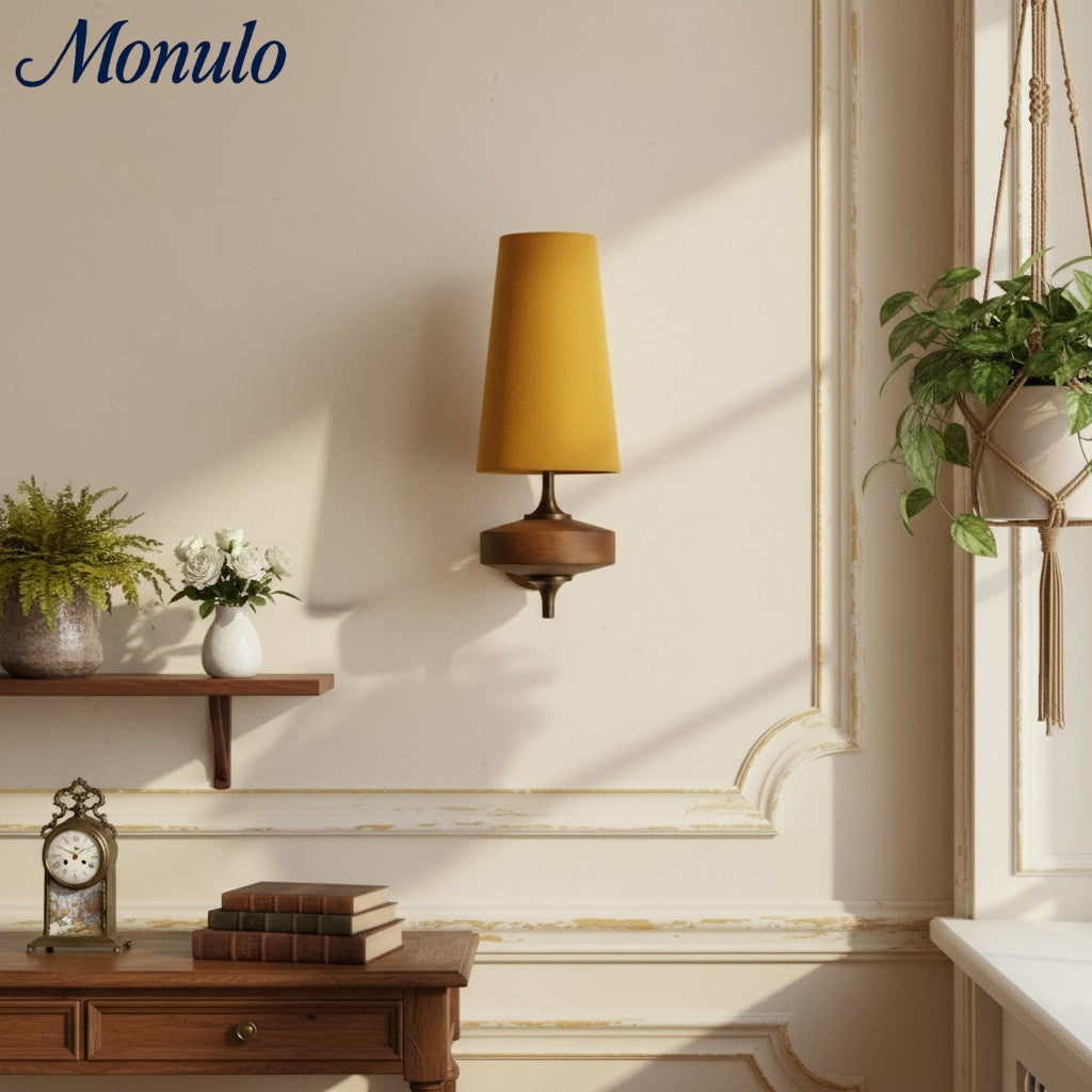 Rowan Retro Fabric Shade Wall Sconce – Classic Fabric Lighting For Bedroom | Souliia