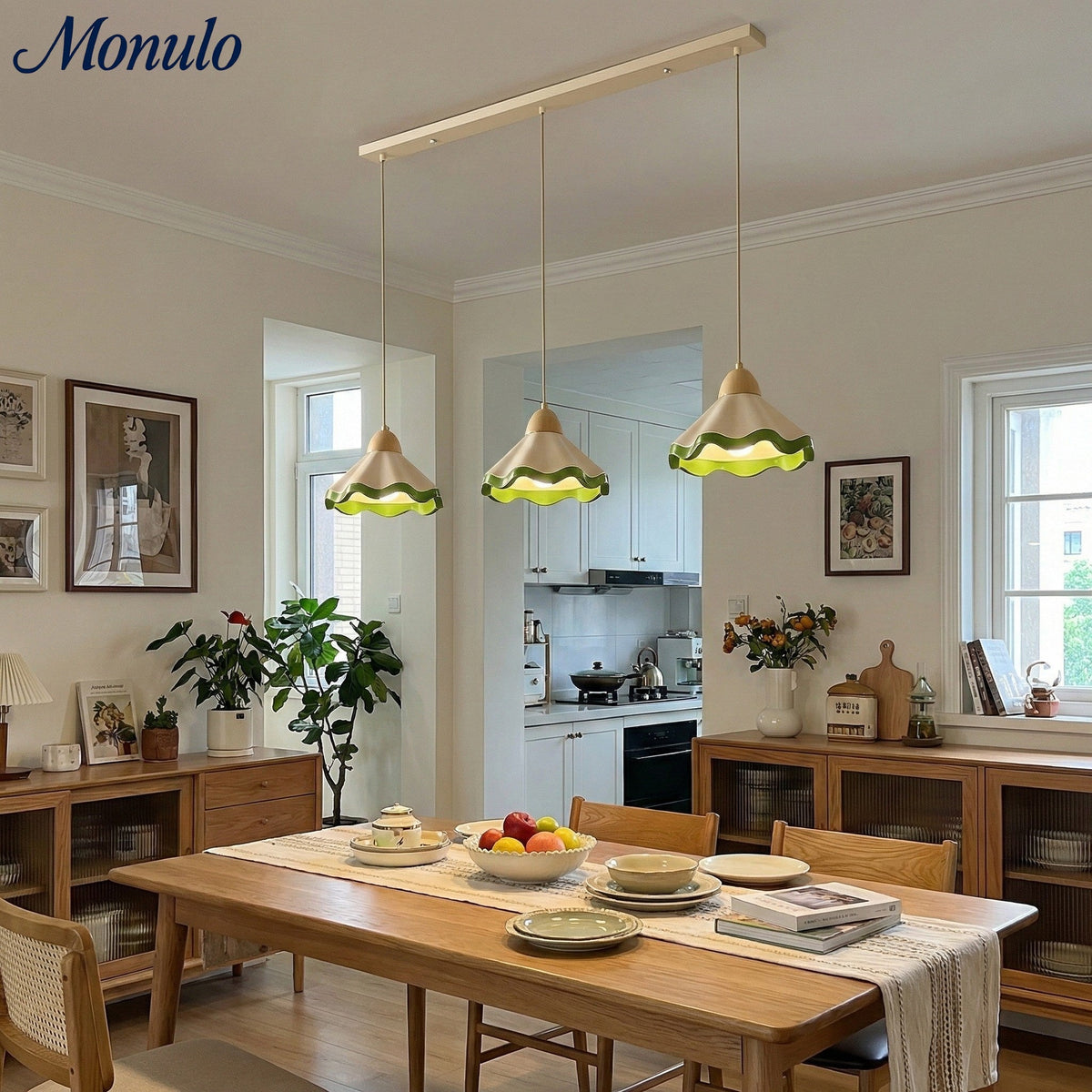 Resinova Wave-shaped Pendant Light - Modern Metallic Resin for Dining Rooms and kitchens | Souliia