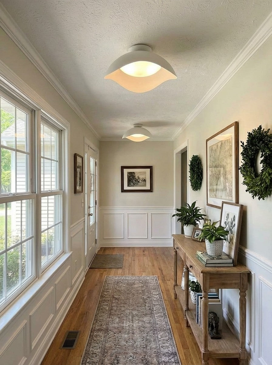 Simple Metal Wave Ceiling Light For Hallway | Souliia