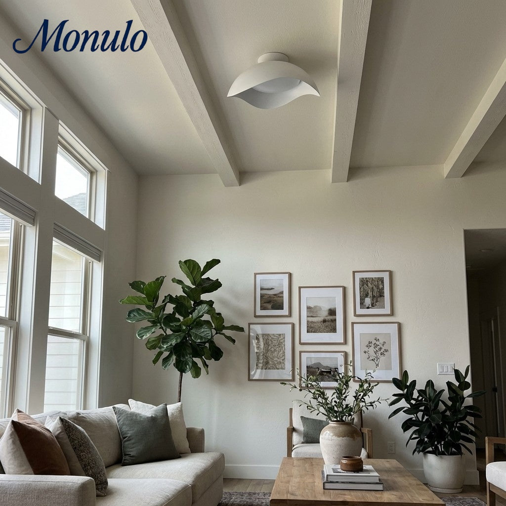 Simple Metal Wave Ceiling Light For Hallway | Souliia