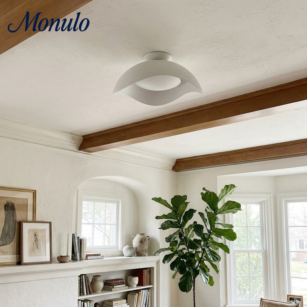Simple Metal Wave Ceiling Light For Hallway | Souliia