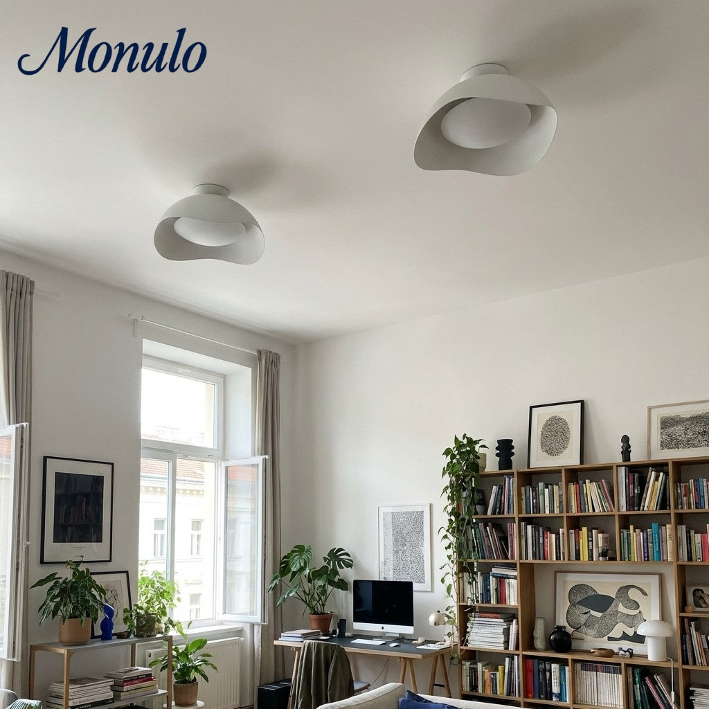 Simple Metal Wave Ceiling Light For Hallway | Souliia
