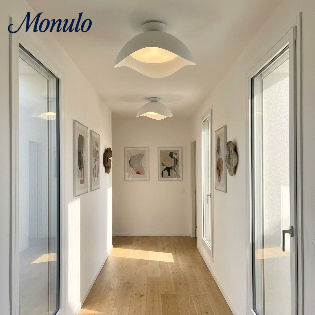 Simple Metal Wave Ceiling Light For Hallway | Souliia