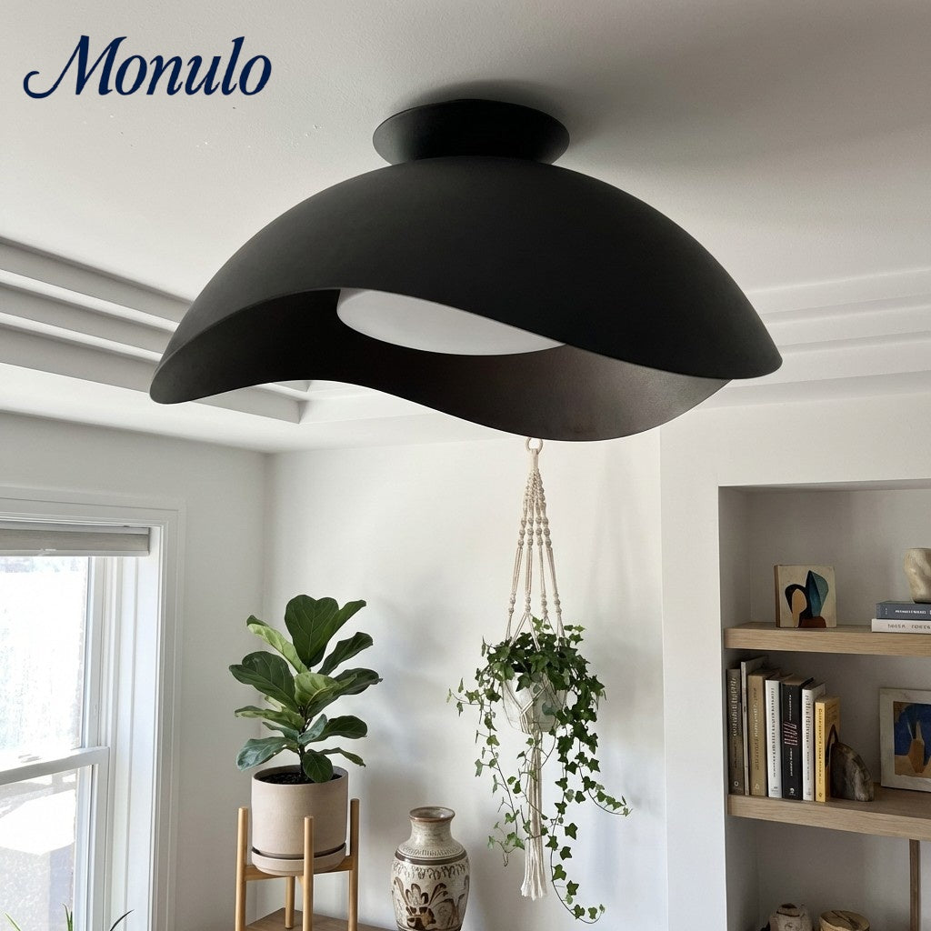 Simple Metal Wave Ceiling Light For Hallway | Souliia
