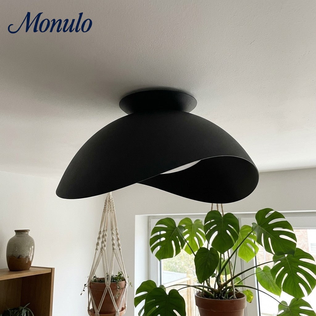 Simple Metal Wave Ceiling Light For Hallway | Souliia