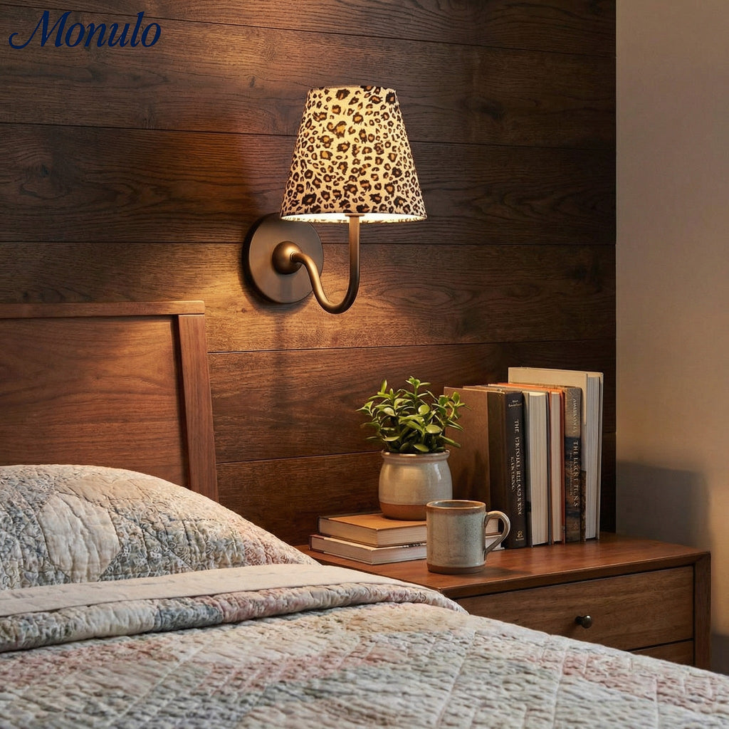 Luvora Classic Leopard Shade Wall Lamp - Vintage Style for Bedroom Lighting | Souliia