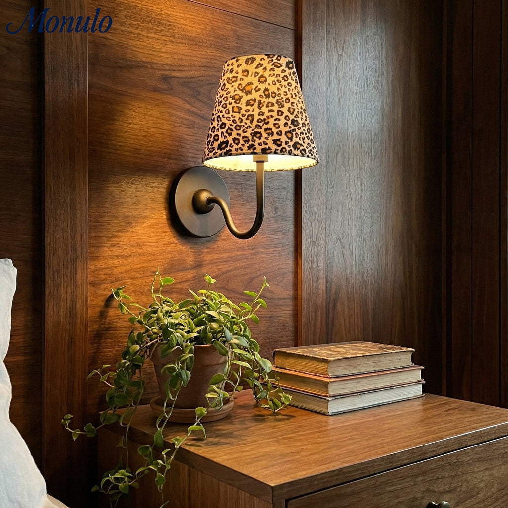 Luvora Classic Leopard Shade Wall Lamp - Vintage Style for Bedroom Lighting | Souliia
