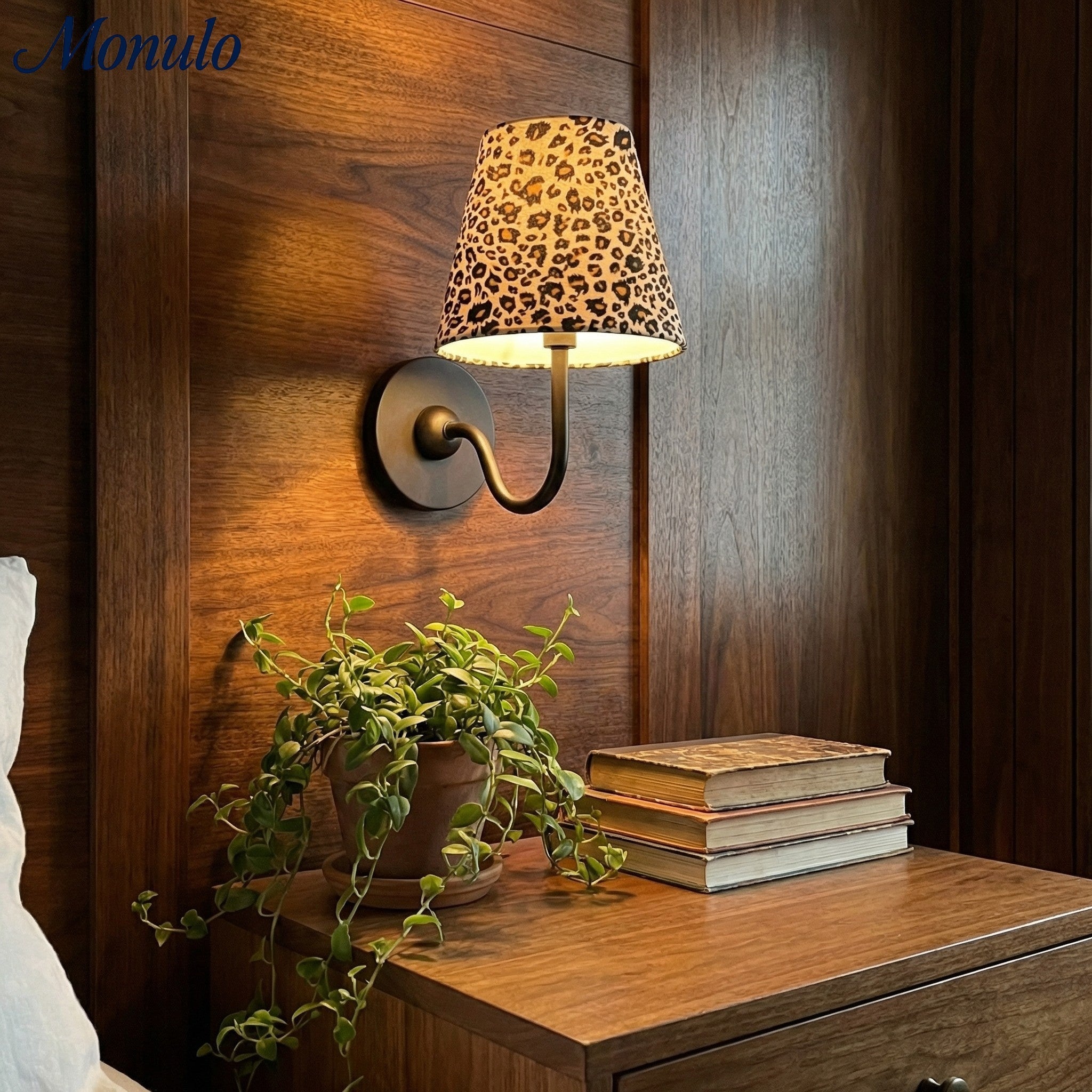 Luvora Classic Leopard Shade Wall Lamp - Vintage Style for Bedroom Lighting | Souliia
