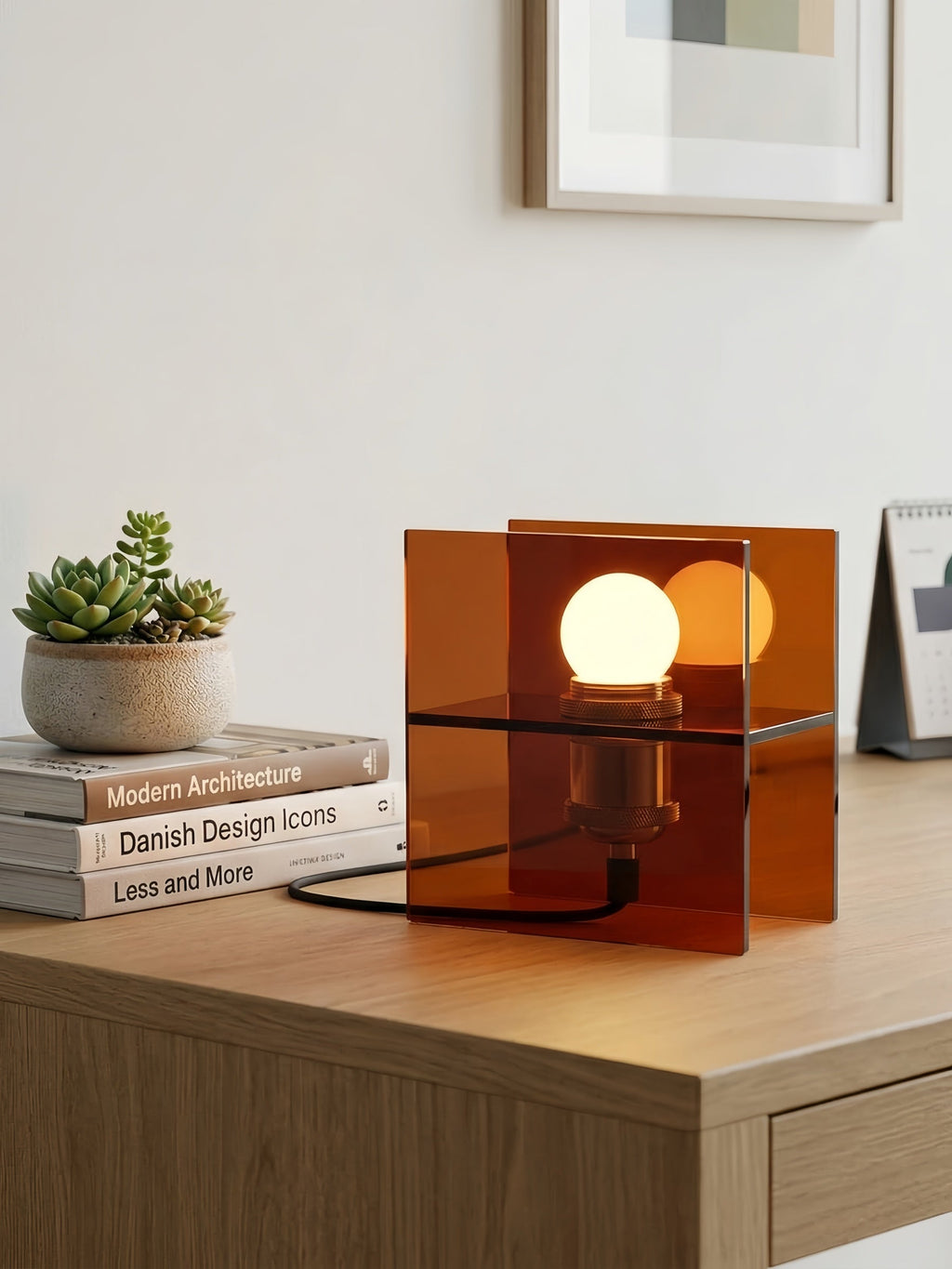 Sunset Ocean Horizon Gradient Tischlampe – Moderne Acryl-Lampe fürs Schlafzimmer | Souliia