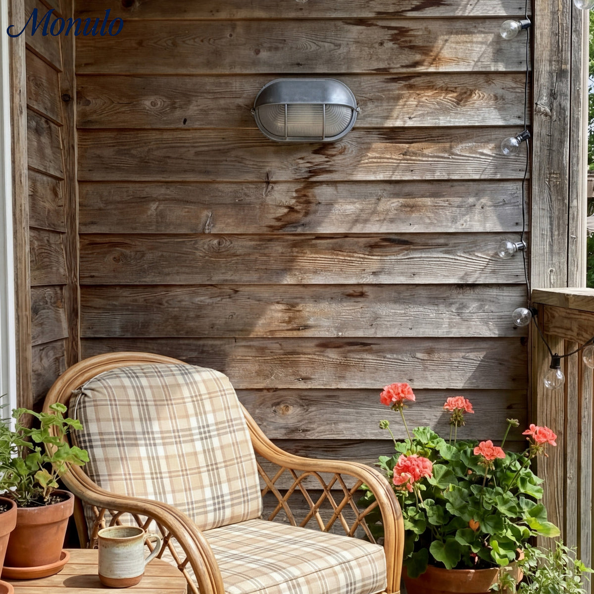 Morvane Geometric Aluminum Wall Sconce - Industrial Outdoor Lighting for Entryway | Souliia