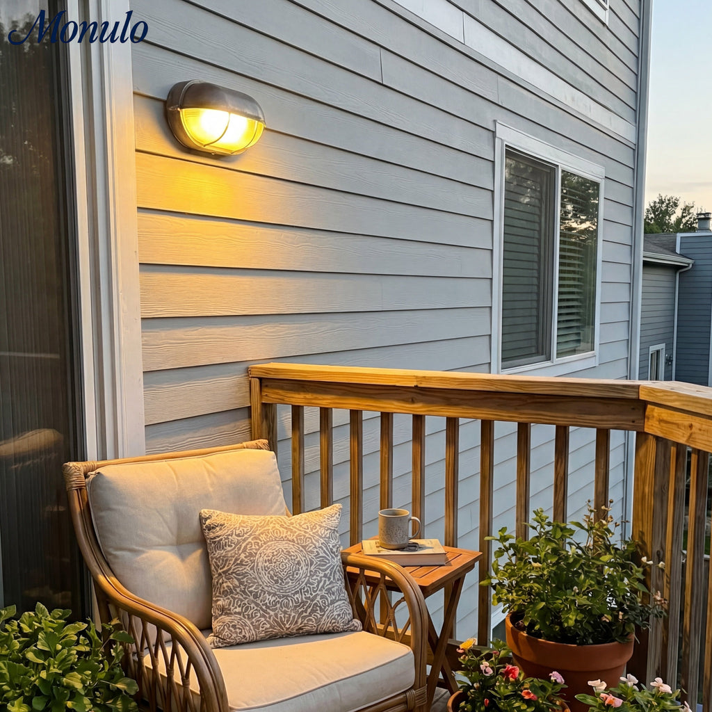 Morvane Geometric Aluminum Wall Sconce - Industrial Outdoor Lighting for Entryway | Souliia