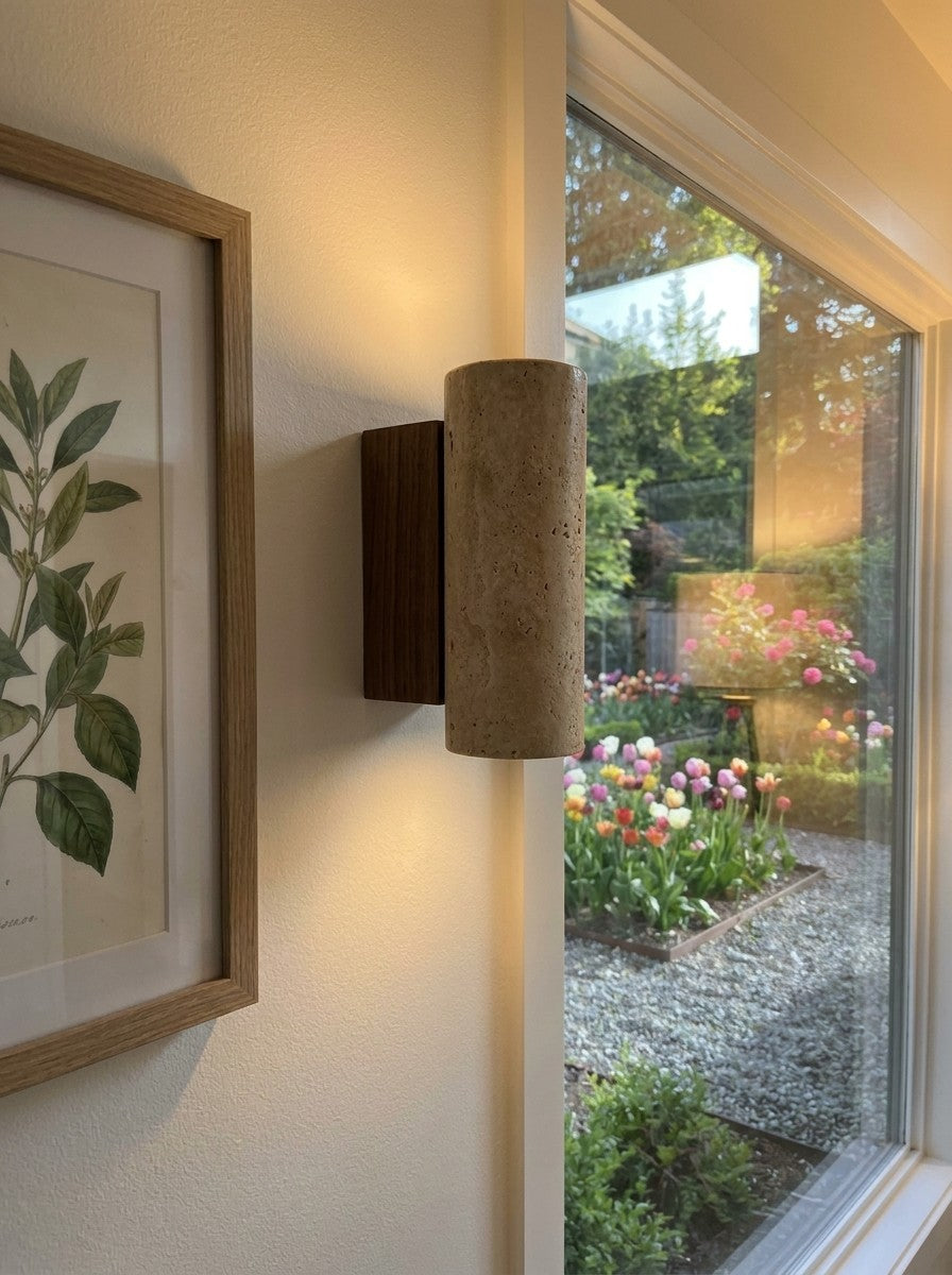 Slivara Natural Stone Wall Sconce - Vintage Light for Living Room | Souliia