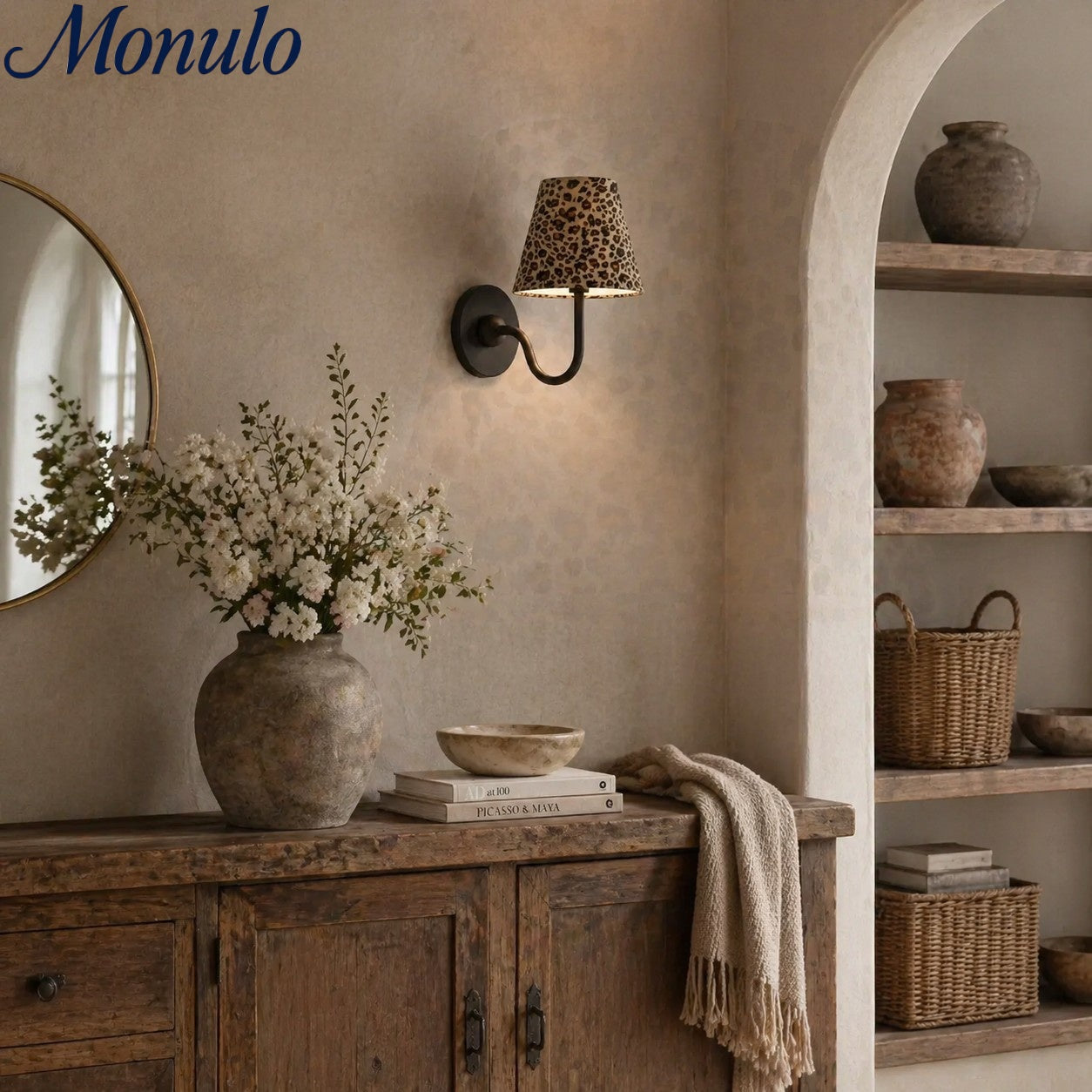 Luvora Classic Leopard Shade Wall Lamp - Vintage Style for Bedroom Lighting | Souliia