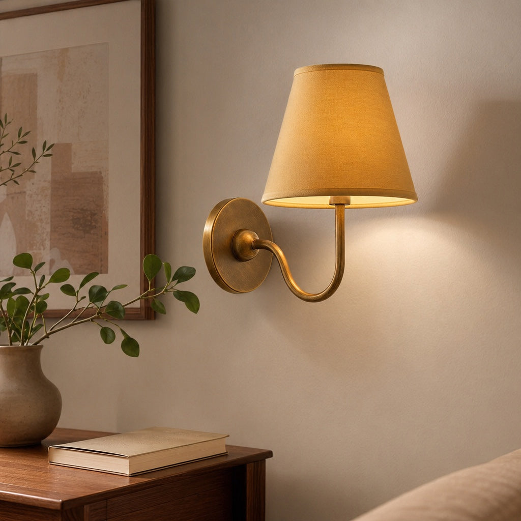 Luvora Fabric Shade Wall Sconce with Drum Shade - Classic Pleated Sconce Light | Souliia