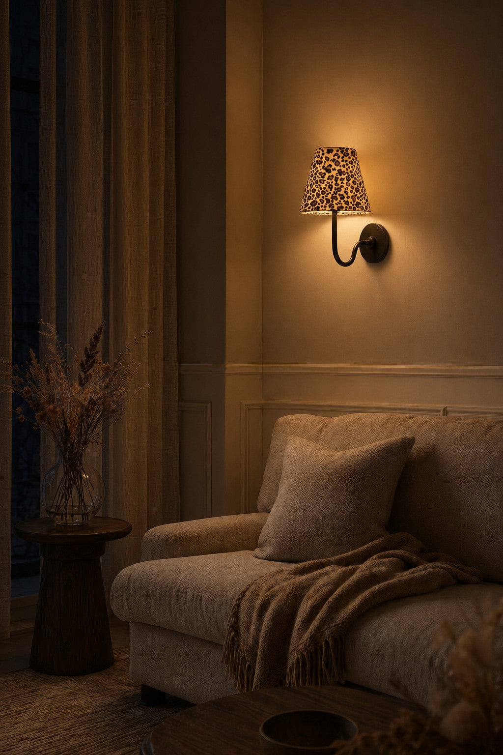 Luvora Classic Leopard Shade Wall Lamp - Vintage Style for Bedroom Lighting | Souliia
