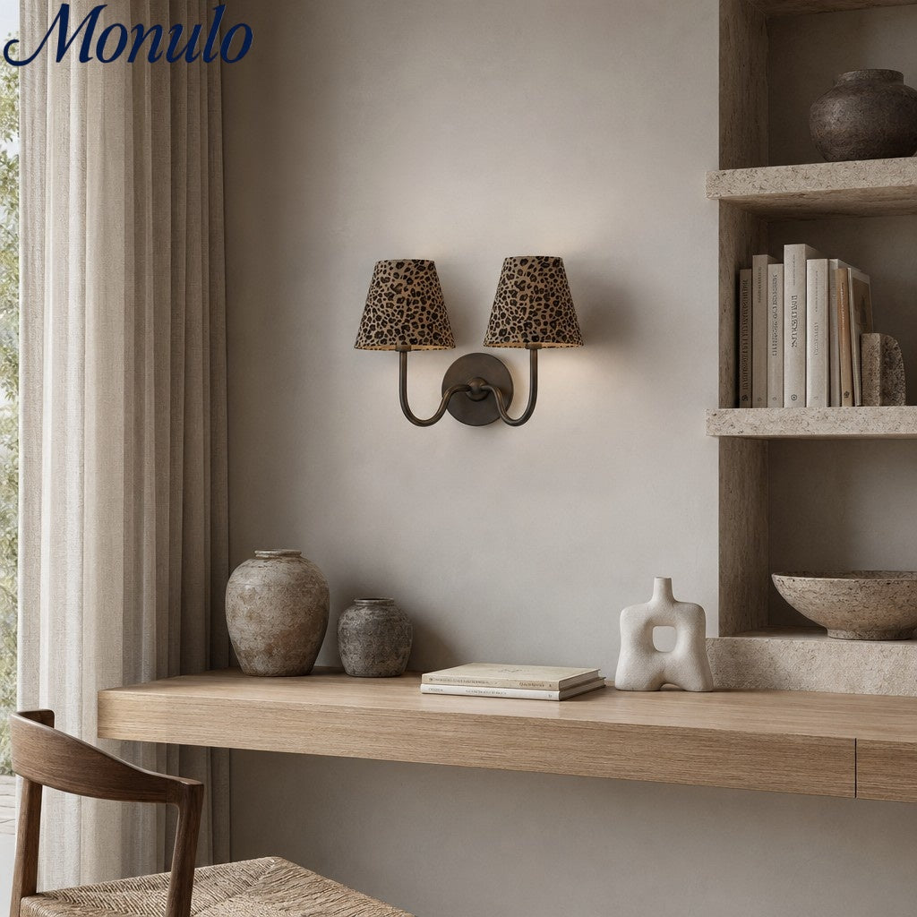 Luvora Classic Leopard Shade Wall Lamp - Vintage Style for Bedroom Lighting | Souliia