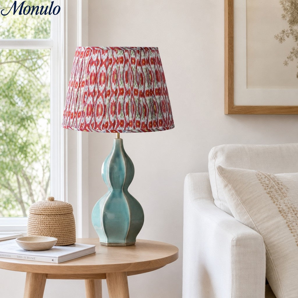 Thalune Organische Kürbis-Keramik-Tischlampe - Japandi Stil Beleuchtung für Nachttische im Schlafzimmer | Souliia
