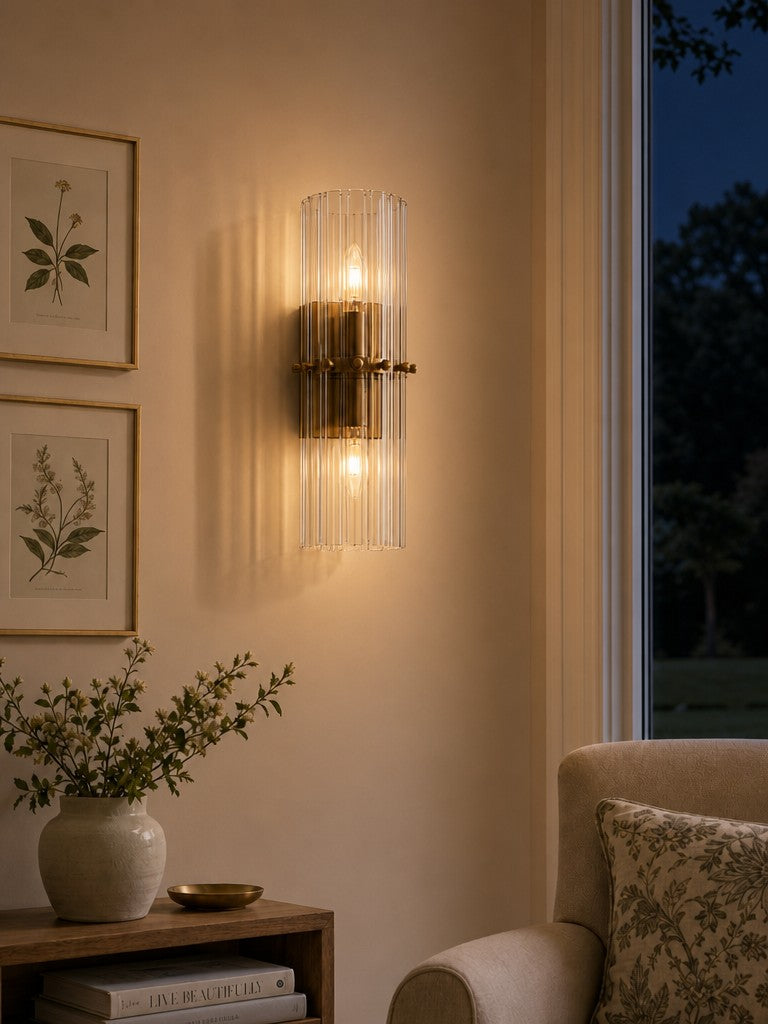 Lumora Crystal Up Down Wall Light – Double Wall Sconce for Bedroom | Souliia