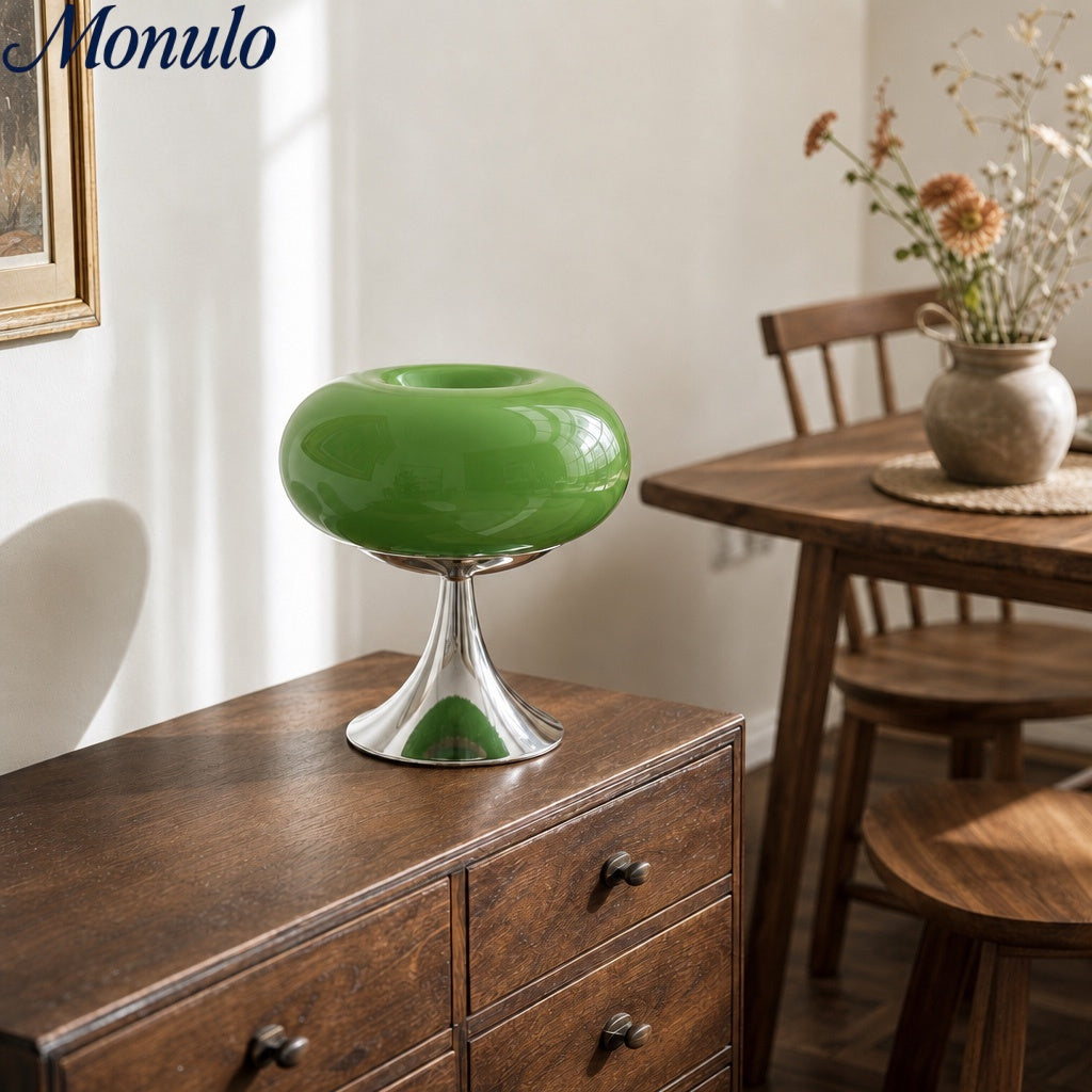 Lampada da tavolo arrotondata Verdoma in stile modern art - Per camera da letto e soggiorno | Souliia