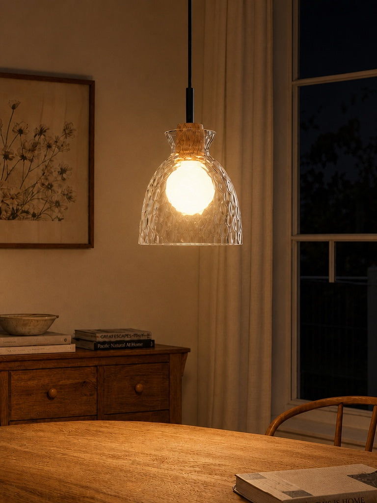 Quenora Sculptural Drop Pendant Light - Contemporary Glass Hanging Lamp for Dining Area U23 | Souliia