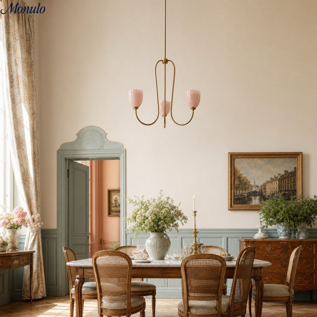Shell Shade French Vintage Chandelier for Dining Room Lighting | Souliia
