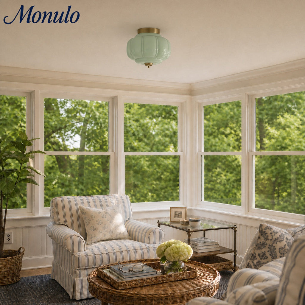 Retro Milk Semi Flush Mount Eloise Ceiling Light | Souliia