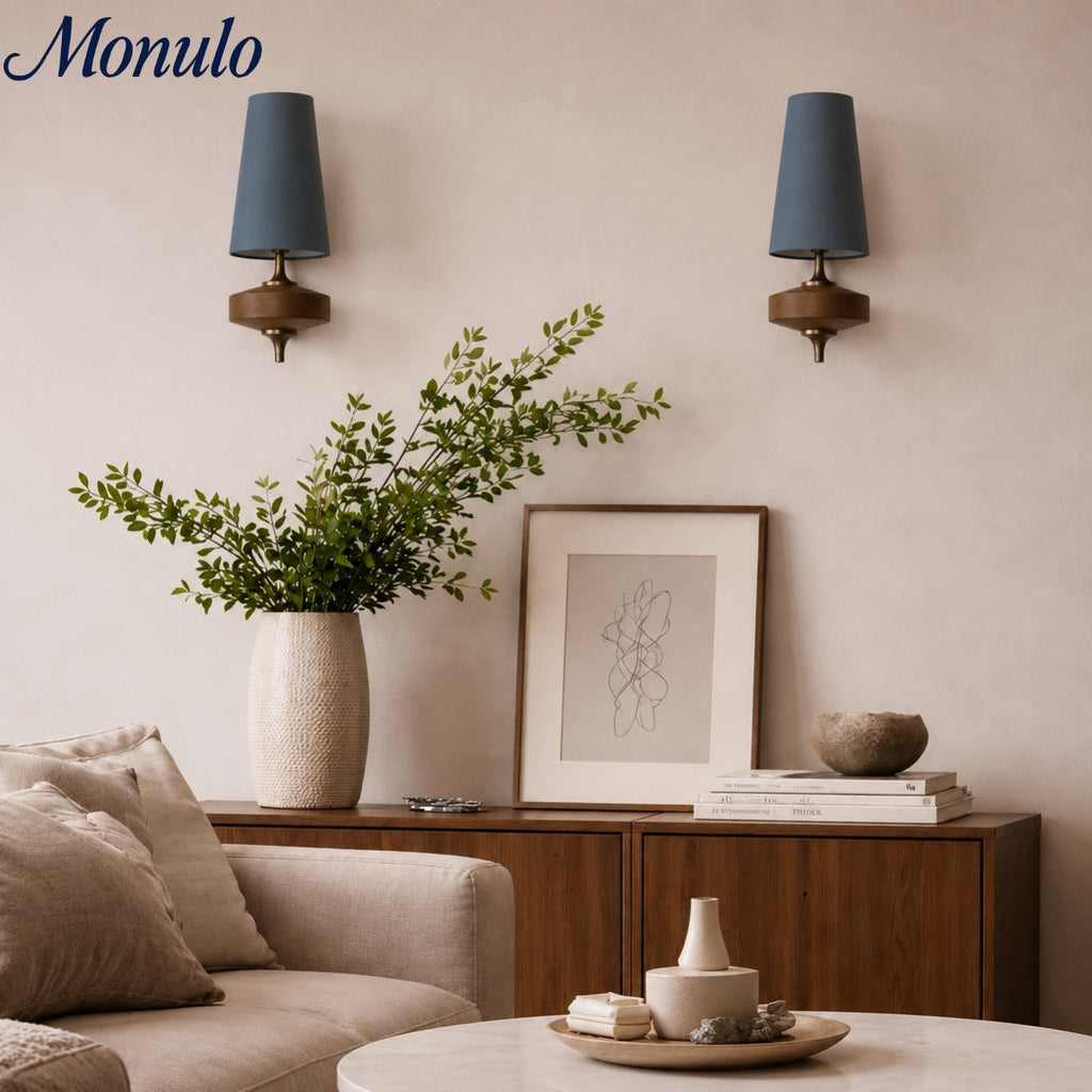 Rowan Retro Fabric Shade Wall Sconce – Classic Fabric Lighting For Bedroom | Souliia