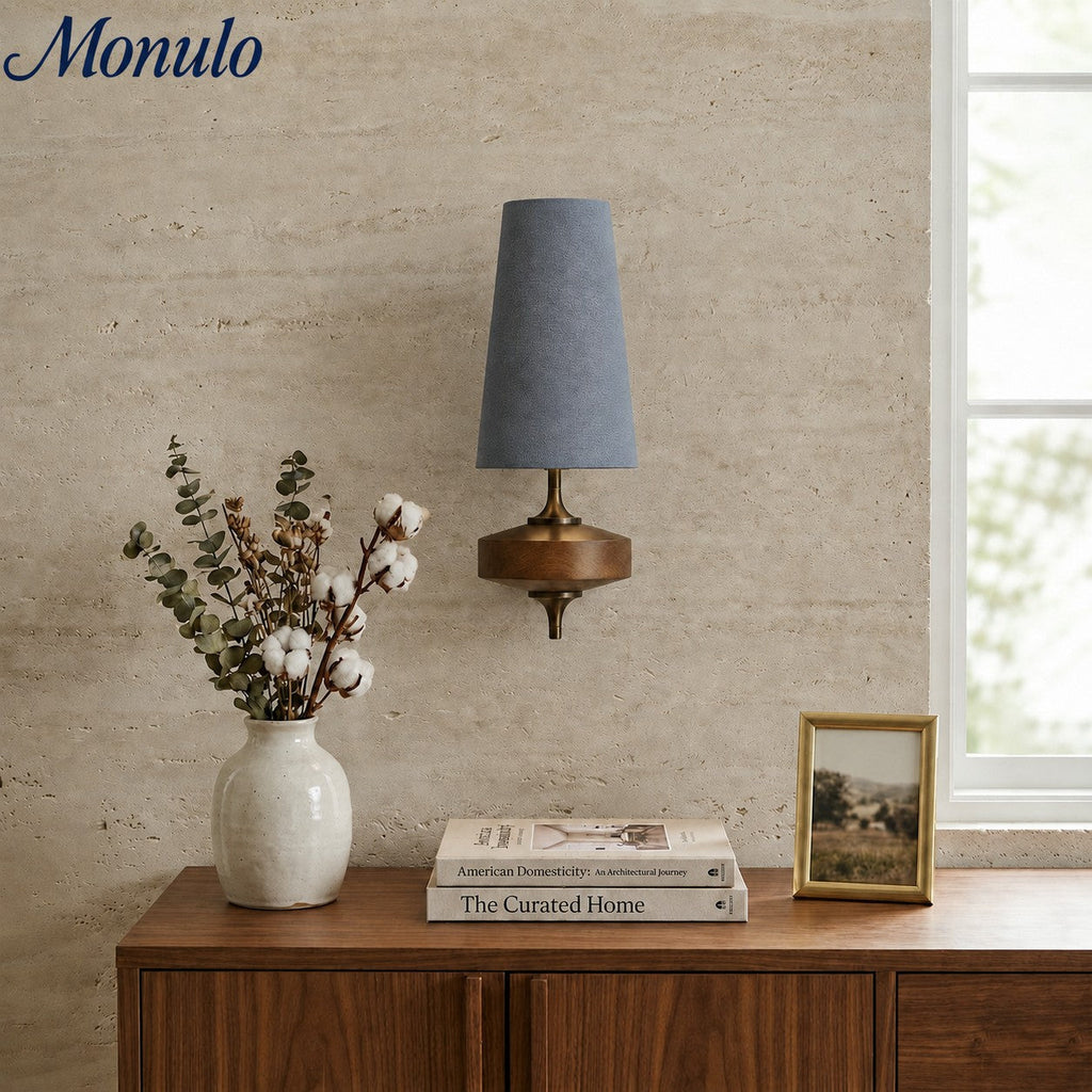 Rowan Retro Fabric Shade Wall Sconce – Classic Fabric Lighting For Bedroom | Souliia