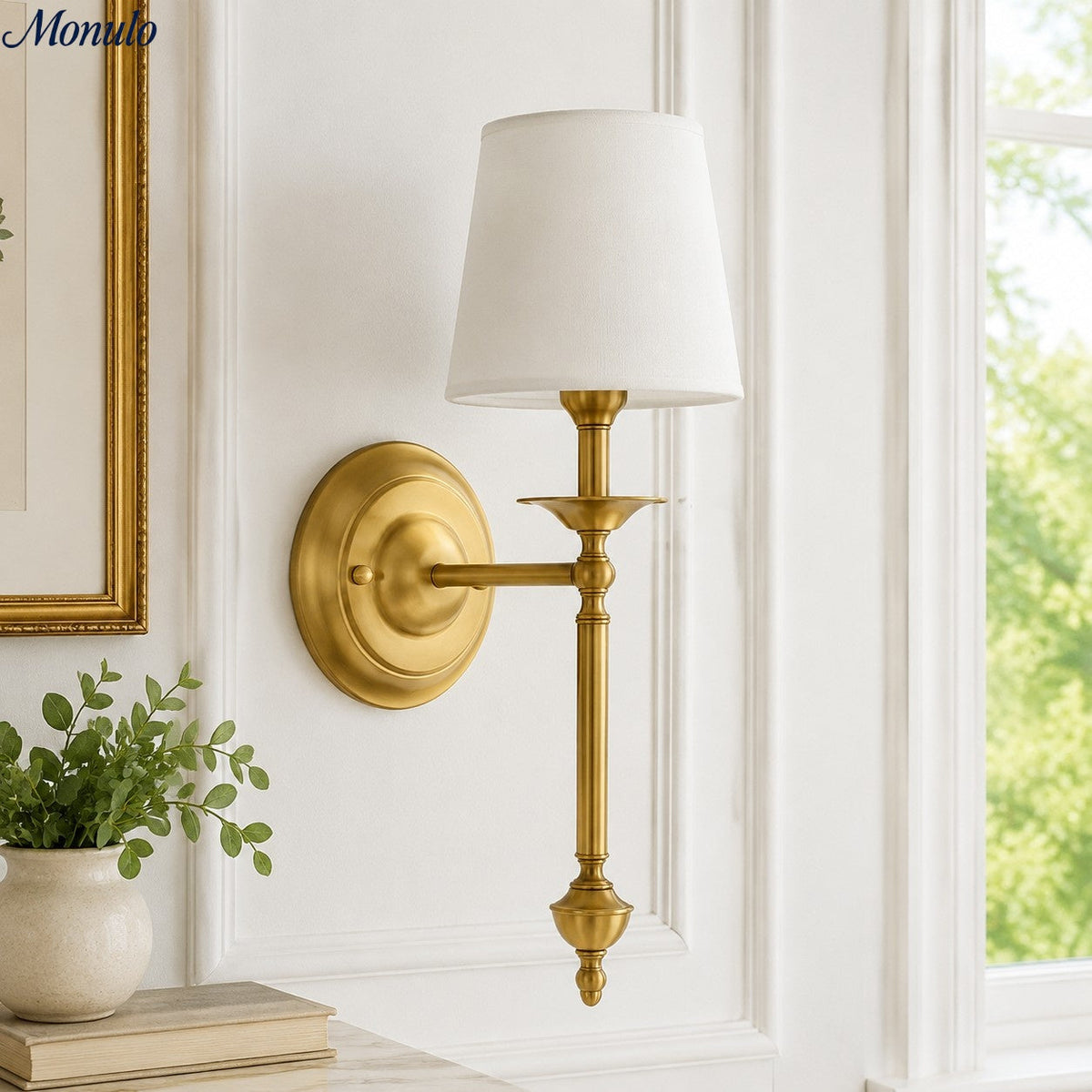 Rowan Fabric Shade Wall Sconce in Antique Copper - Vintage Luxury Light for Interiors | Souliia