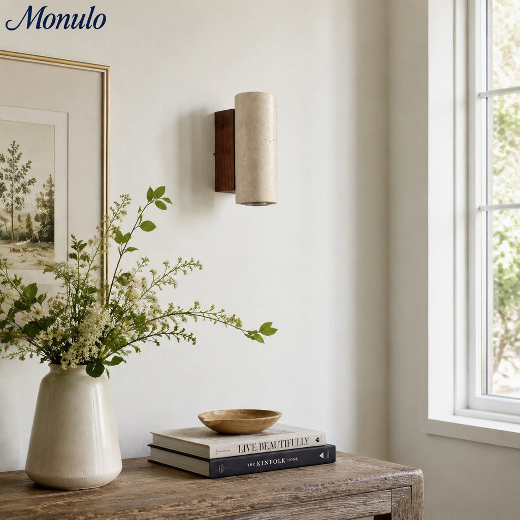 Slivara Natural Stone Wall Sconce - Vintage Light for Living Room | Souliia