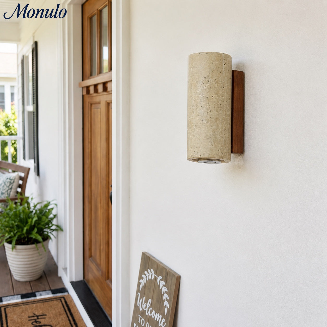 Slivara Natural Stone Wall Sconce - Vintage Light for Living Room | Souliia