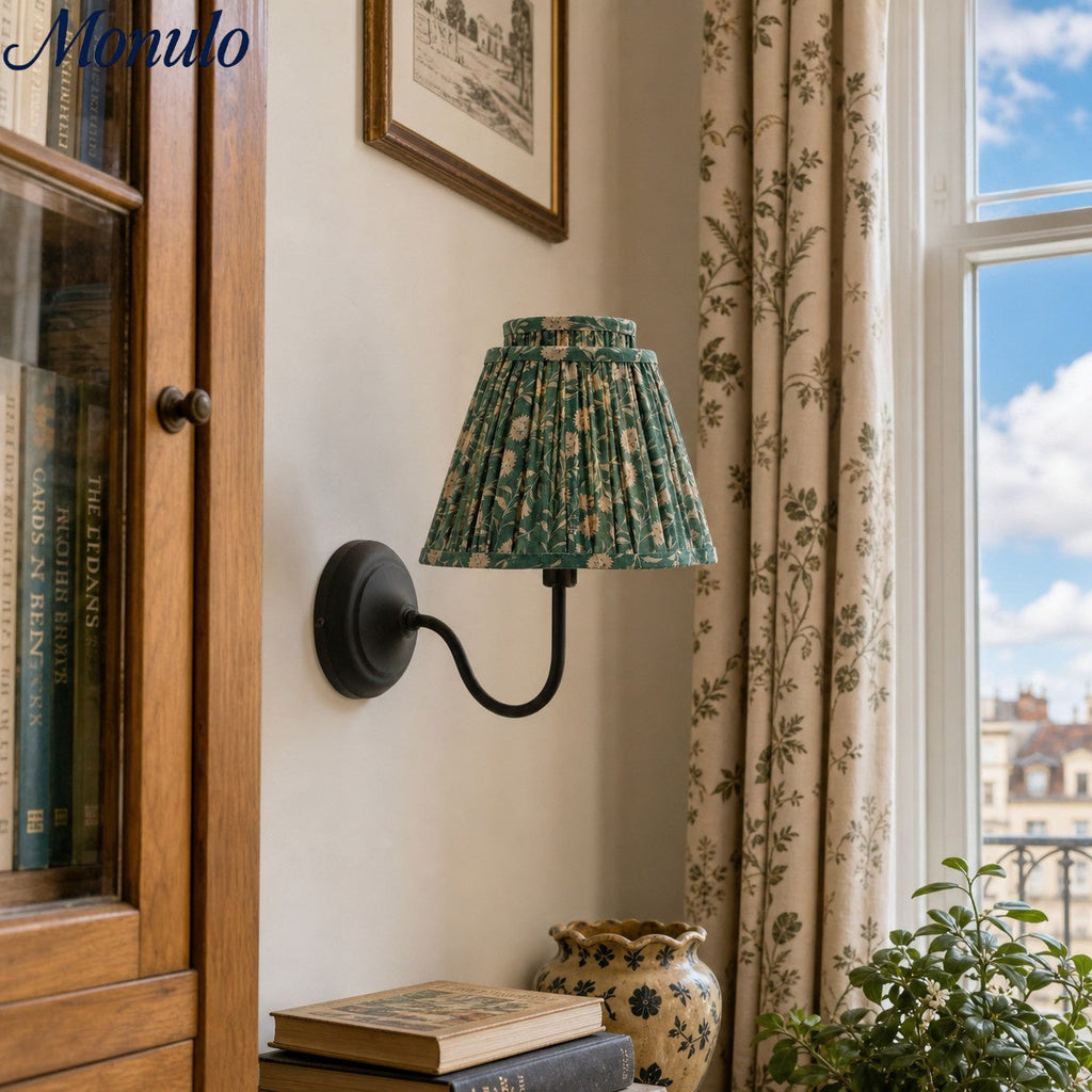 Solmire Contemporary Fabric Wall Sconce Fabric Metal Wall Light for Bedroom and Hallway Study Room | Souliia