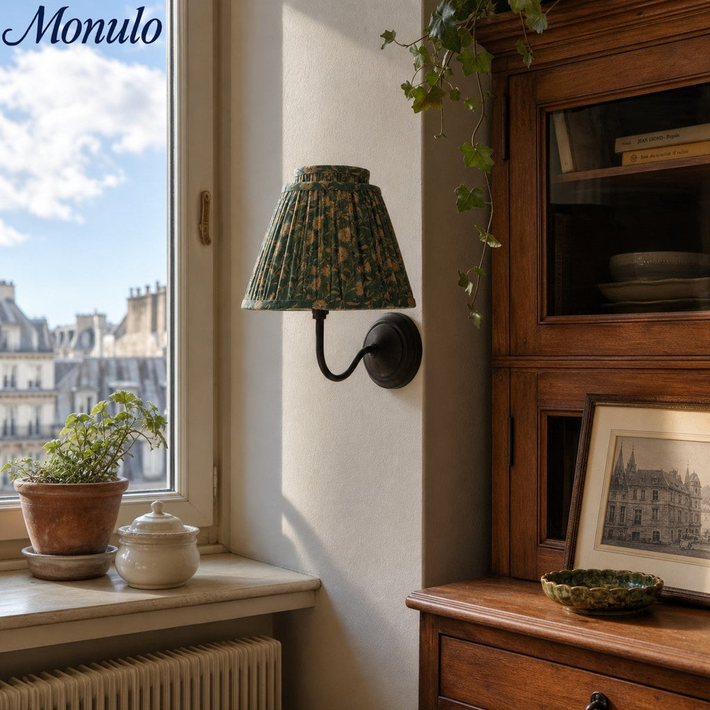 Solmire Contemporary Fabric Wall Sconce Fabric Metal Wall Light for Bedroom and Hallway Study Room | Souliia