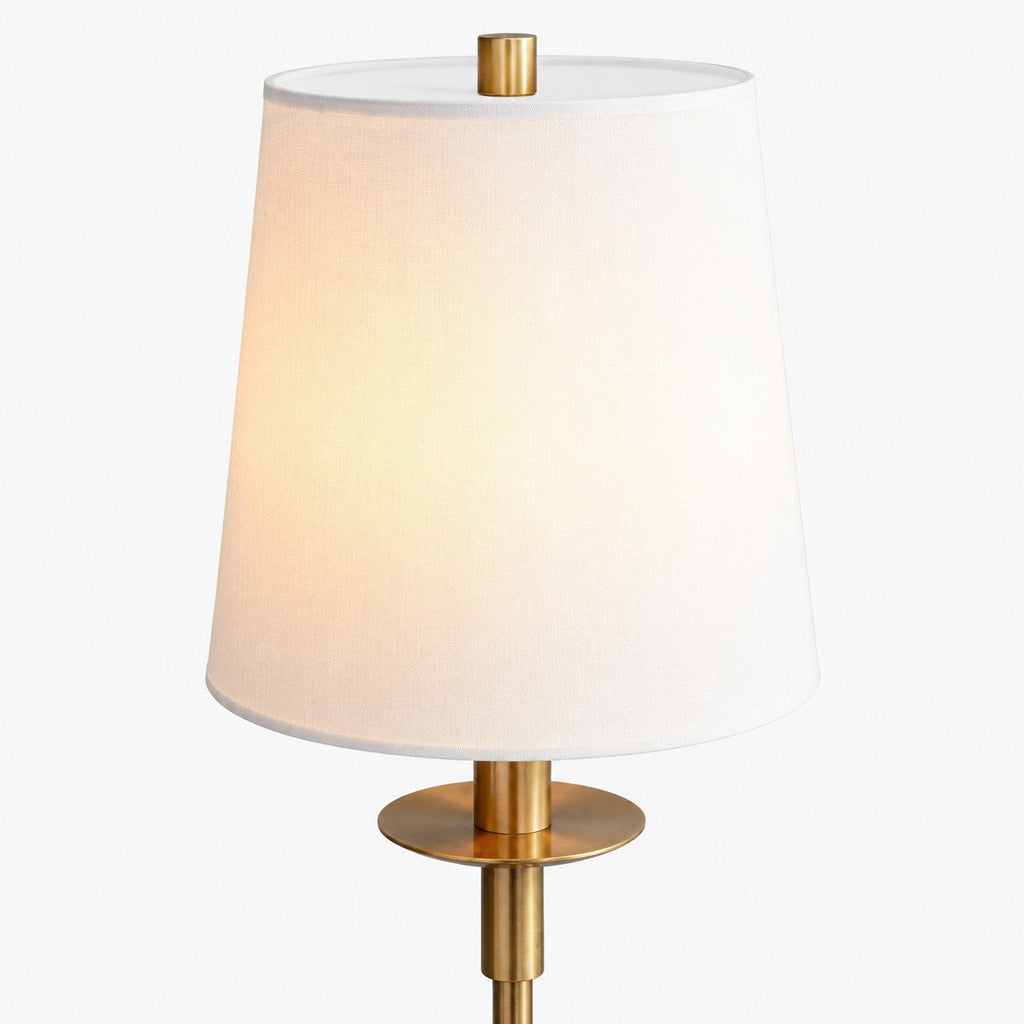 Rowan Linen Iron Table Lamp - Elegant Traditional Bedside Lighting | Souliia