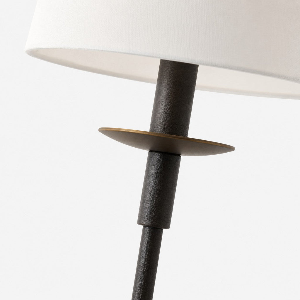 Rowan Linen Iron Table Lamp - Elegant Traditional Bedside Lighting | Souliia