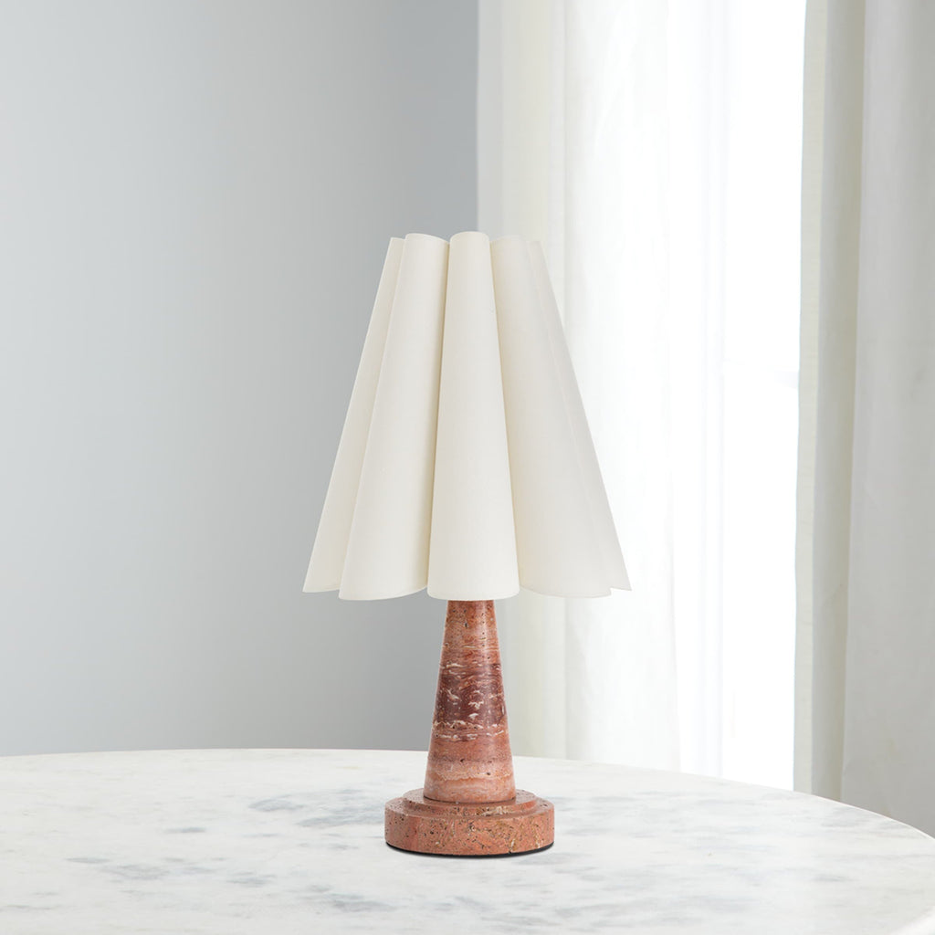 Shadon Marble Pleated Table Lamp | Souliia