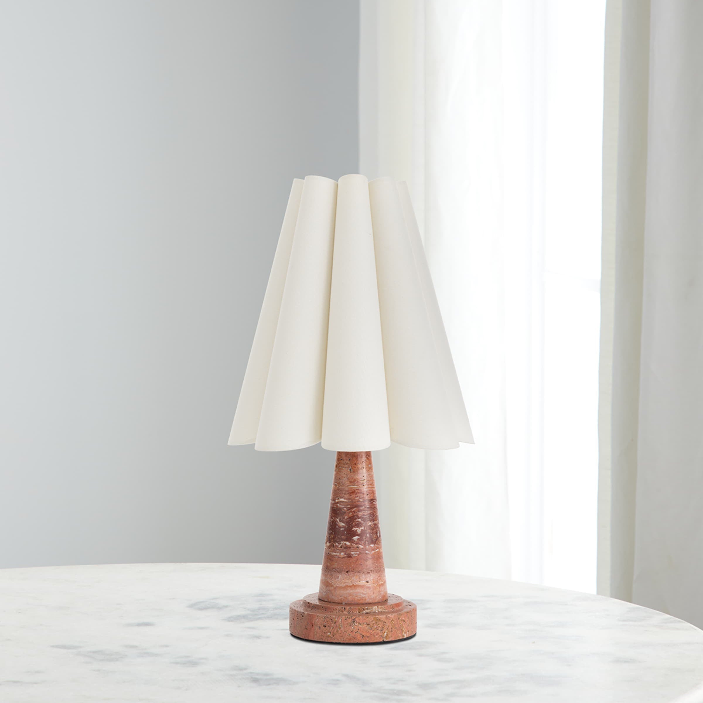Shadon Marble Pleated Table Lamp | Souliia