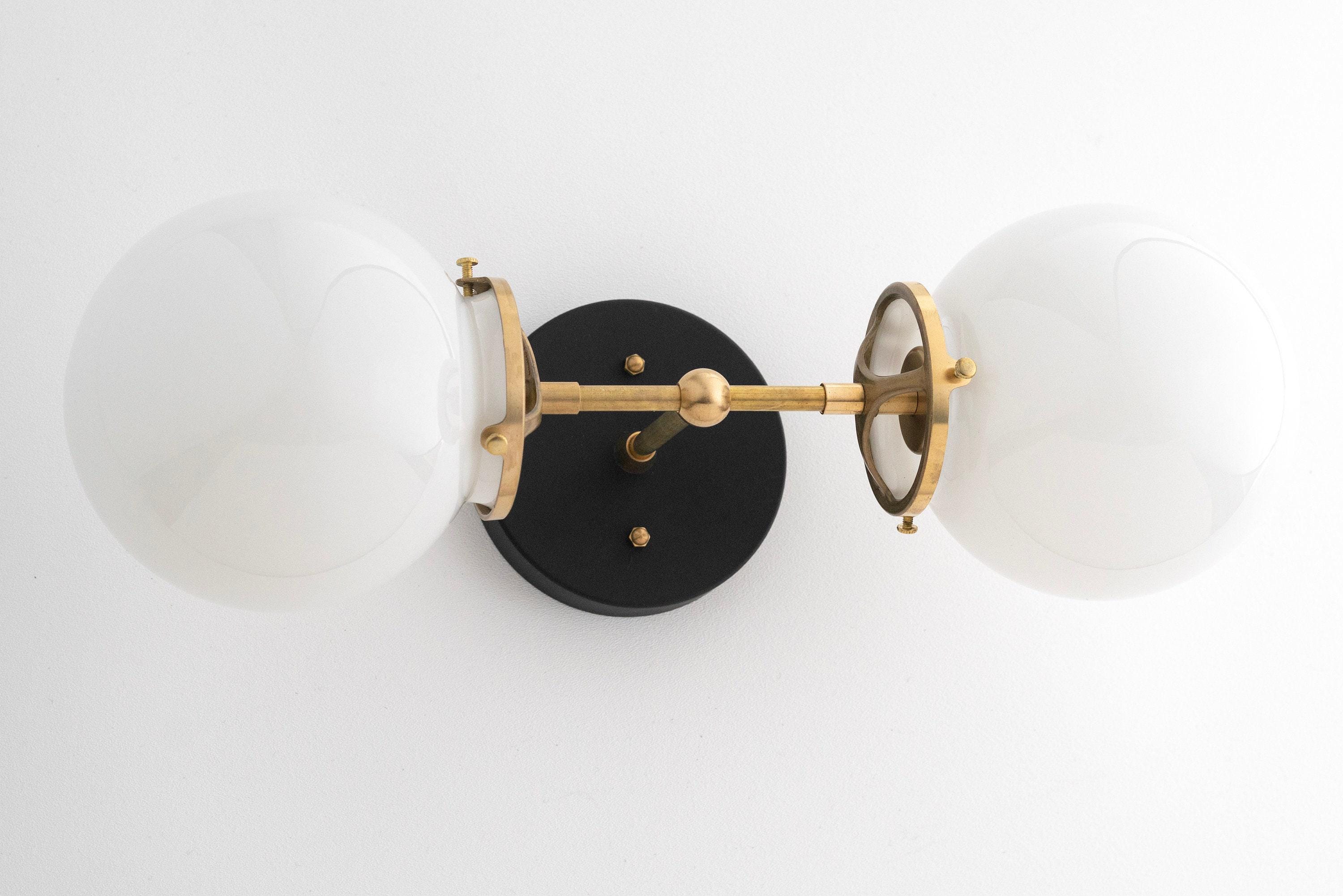 Lumio Globe Opal Glass – Mid-Century Modern Bathroom Wall Sconce | Souliia