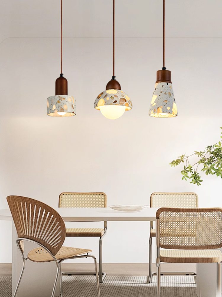 Wabi-sabi Style Water-polished Translucent Stone Retro Pendant Lamp | Souliia